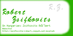 robert zsifkovits business card